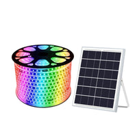 Solar RGB LED Strip Lights Outdoor Waterproof for Garden Patio Night Market Ambiance