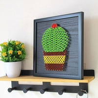 Cactus String Art DIY Kit with Yarn and Nails for Home Decor