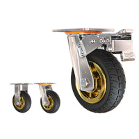 Heavy Duty Silent Swivel Caster Wheels with Brake for Carts and Furniture