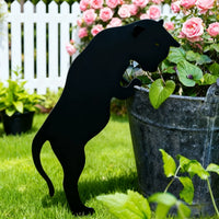 Distressed Metal Cat Silhouette Garden Stake Decor