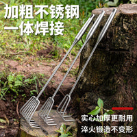Extended Stainless Steel Garden Rake, Multi-Tooth Leaf Rake for Yard, Weeding, Loosening Soil, Clamming Tool