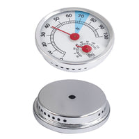 57MM Aluminum Alloy Thermometer Hygrometer 2-in-1 Portable Embedded Cigar Box Wine Cabinet Decoration Humidity Meter Battery-Free