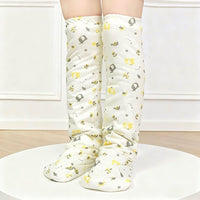 Cotton Lined Thickened Knee-High Socks for Men and Women, Warm Sleep Socks