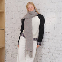 Wool Blend Colorful Flecked Scarf for Women, Thickened Korean Style Soft Solid Color Neck Warmer