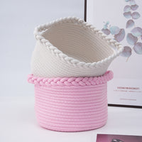 Cotton Rope Woven Storage Basket for Living Room & Bedroom Decor