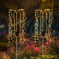 Solar Powered LED Firework Dandelion Garden Stake Lights for Outdoor Landscape Decoration