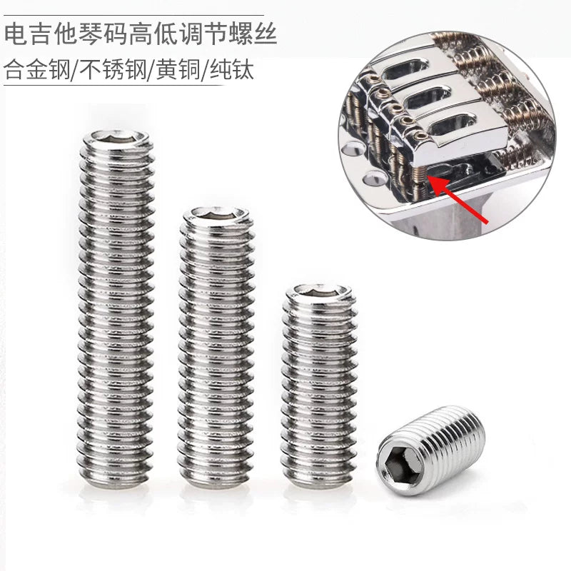Electric Guitar Bridge Saddle Height Adjustment Screws and Nuts