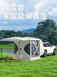SUV Tailgate Tent with Large TPU Window, Portable Outdoor Camping Sunshade Extension