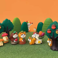 Zakka Autumn Harvest Series Cute Cat Miniature Resin Ornament for Car & Home Decor