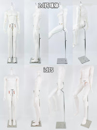 BJD Doll Stand with Waist Clip for 1/3, 1/4, 1/6 Scale Dolls, Stainless Steel