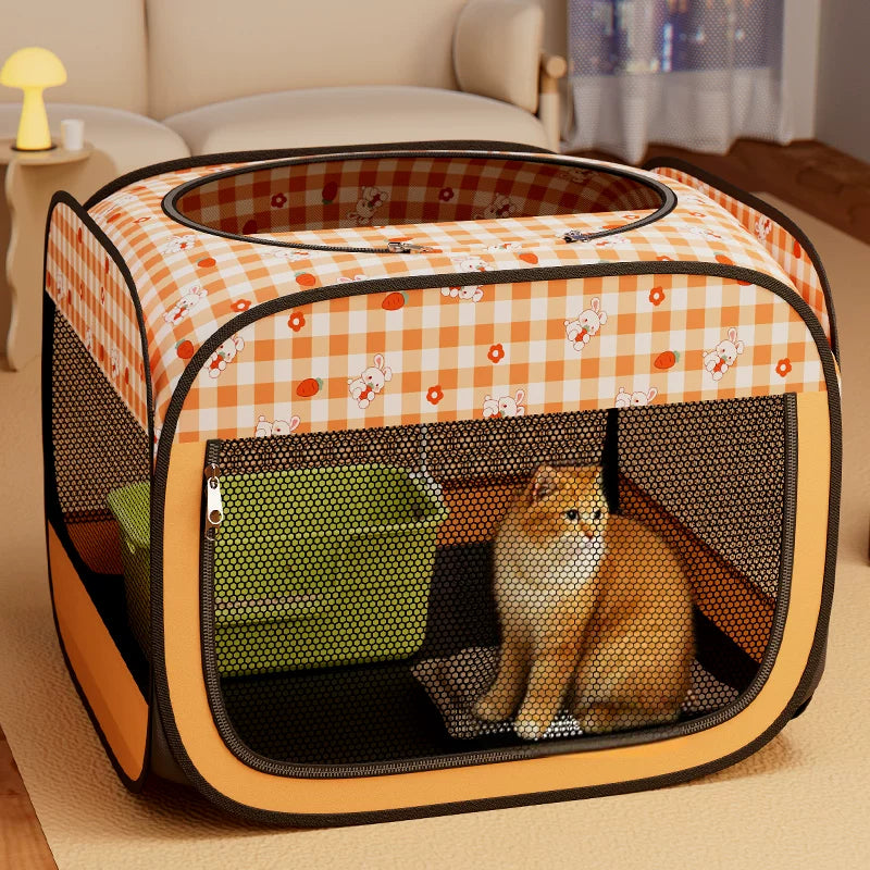 Cat Birthing Tent with Delivery Kit - Enclosed Whelping Box for Mother Cats and Kittens