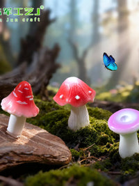 Miniature Jungle Mushroom Figurines for DIY Micro Landscape Decor