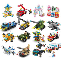 Compatible Tank Police Car Building Blocks Small Particle Assembly Vehicle Educational Toy Gift