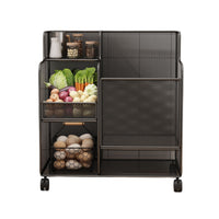 Multi-Layer Kitchen Pot Rack with Wheels, Heavy Duty Floor Standing Storage Shelf for Vegetables and Cookware