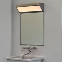 Bauhaus Modern Stainless Steel Bathroom Square Mirror with Smart Sensor Dimming Light