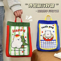 Portable Waterproof Travel Shoe Bags with Handle - Cute Cartoon Designs for Students and Luggage Organization