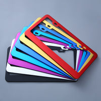 Aluminum Alloy Car License Plate Frame for US Standard Plates, Thickened Multi-Color Auto Tag Holder