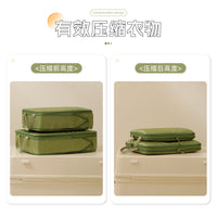 Travel Compression Packing Cubes Set for Clothes and Toiletries, Waterproof Large Capacity Organizer Bags