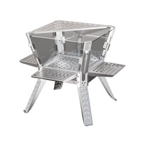 Portable Stainless Steel Glass Fire Pit for Outdoor Camping and Patio Heating