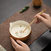 Matcha Tea Ceremony Set with Ceramic Bowl, Whisk, Stand, and Scoop