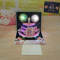 3D Pop-Up Musical Birthday Cake Card with Candle Blowing Feature and Lights, DIY Assembly Gift Card
