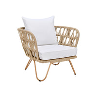 Outdoor Rope Woven Sofa Set with Coffee Table for Patio Garden Balcony