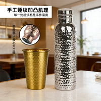 Hand-Hammered Electroplated Copper Stainless Steel Insulated Water Bottle for Gym Outdoor Home