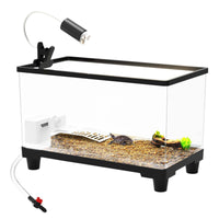 Turtle Tank with Basking Platform, Small Open-Top Aquarium for Home Living Room