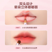 Retractable Dual-Ended Lip Brush with Cap for Lipstick, Concealer, and Lip Liner - Portable Travel Makeup Tool