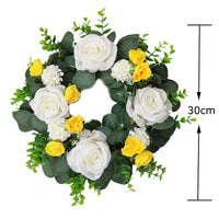 Artificial Rose Eucalyptus Wreath for Door Wall Decor