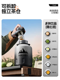 Enermei Large Capacity Insulated Water Bottle with Straw and Strap, 1.5L/2L Stainless Steel for Hot and Cold Beverages