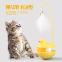 Interactive Tumbler Cat Toy with Feather Wand and Laser Pointer for Indoor Cats