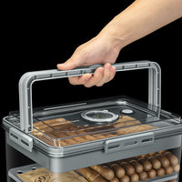 Cigar Humidor, Portable 3-Layer Transparent Large Capacity Sealed Moisture-Proof Cigar Storage Box