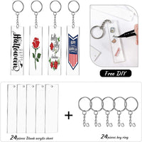 Blank Clear Acrylic Keychain Blanks for DIY Crafts and Decoration