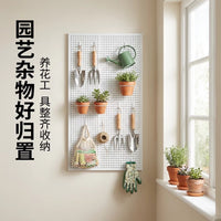 Pegboard Garden Tool Storage Rack for Home Planters and Green Plants Wall Mounted Steel Shelf