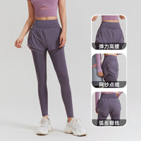 Women's 2-in-1 High Waist Yoga Pants, Slimming, Stretchy, Quick Dry for Gym, Running, Workout