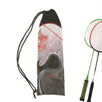 Fashionable Planet Print Drawstring Badminton Bag with Shoulder Strap