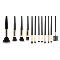 12-Piece Makeup Brush Set with Storage Holder for Beginners