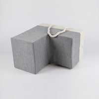 Creative Stair Basket with Cotton Rope Handle, Portable Two-Tone Storage Basket with Fabric Liner