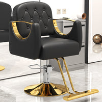Modern Hydraulic Swivel Reclining Barber Chair for Salon Styling, Cutting, and Perming