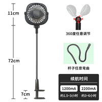 Octopus Stroller Fan with Flexible Tripod, Portable USB Rechargeable Clip-on Desk Fan for Baby, Office, and Dorm