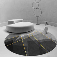 Round Crystal Velvet Area Rug for Living Room Bedroom Office Chair Mat