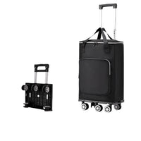 Foldable Shopping Cart with Insulated Bag and 5-Wheel Climbing Design