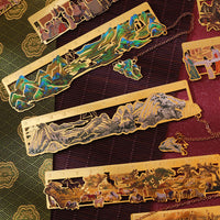 Vintage Chinese Painting Metal Bookmark Hollow Reading Clip with Tassel for Journals and Gifts