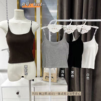 Women's Early Autumn Letter Print Camisole Backless Hollow Out Tank Top