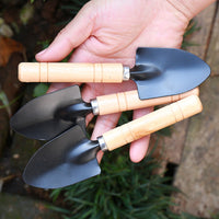 Garden Hand Trowel with Wooden Handle, Iron Head for Planting and Weeding