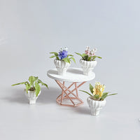 Miniature Potted Artificial Flowers and Plants for Dollhouse Decor and Photography Props