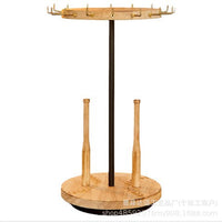 Wooden Rotating Necklace Holder Baseball Ring Display Stand Stackable Medal Rack