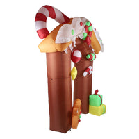 Inflatable Gingerbread Man Archway Christmas Decoration, 2.5m Outdoor Holiday Display