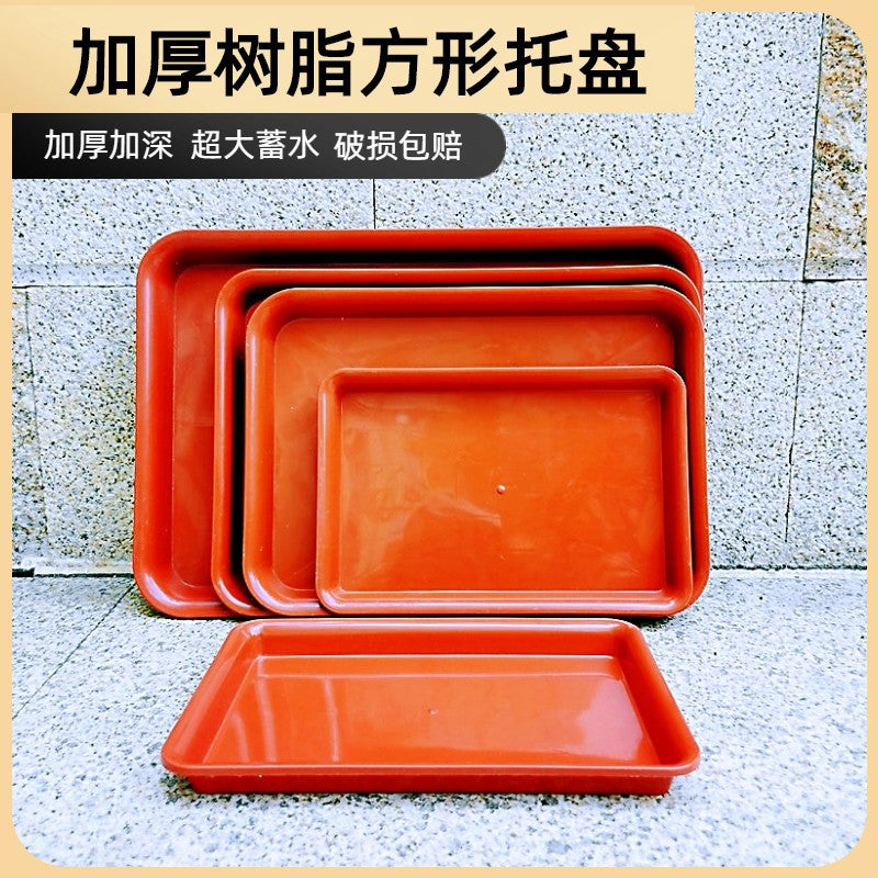 Thickened Rectangular Plastic Plant Pot Saucer Drip Tray for Indoor Outdoor Potted Plants